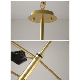 Candelabru din țeavă modern și contemporan cu nuanțe acrilice alb-negru