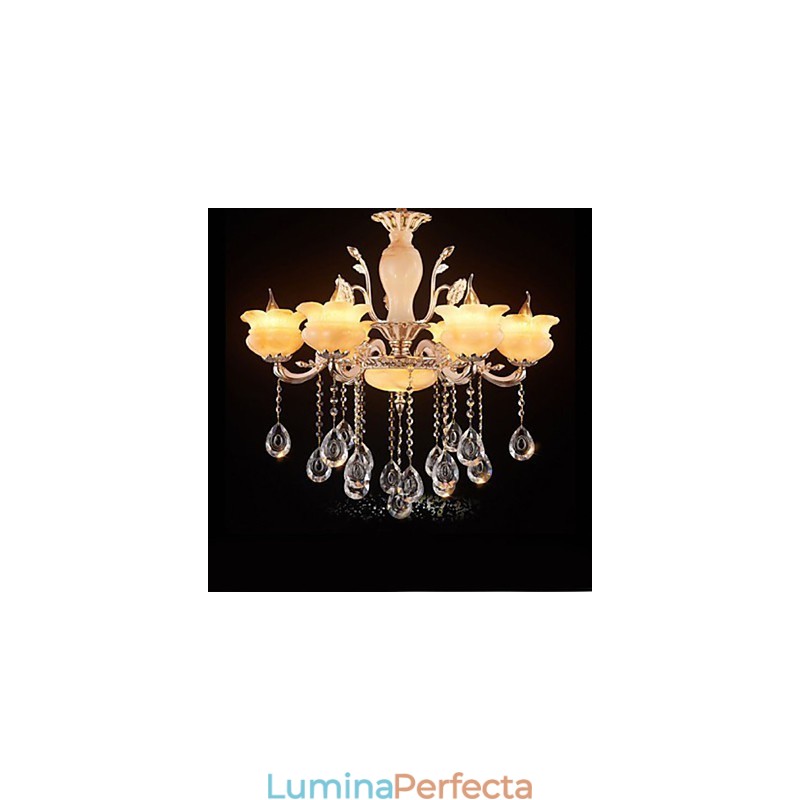 Lampă suspendată din cristal de jad Candelabru în stil lumânare