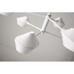 Candelabru din țeavă modern și contemporan cu nuanțe acrilice alb-negru