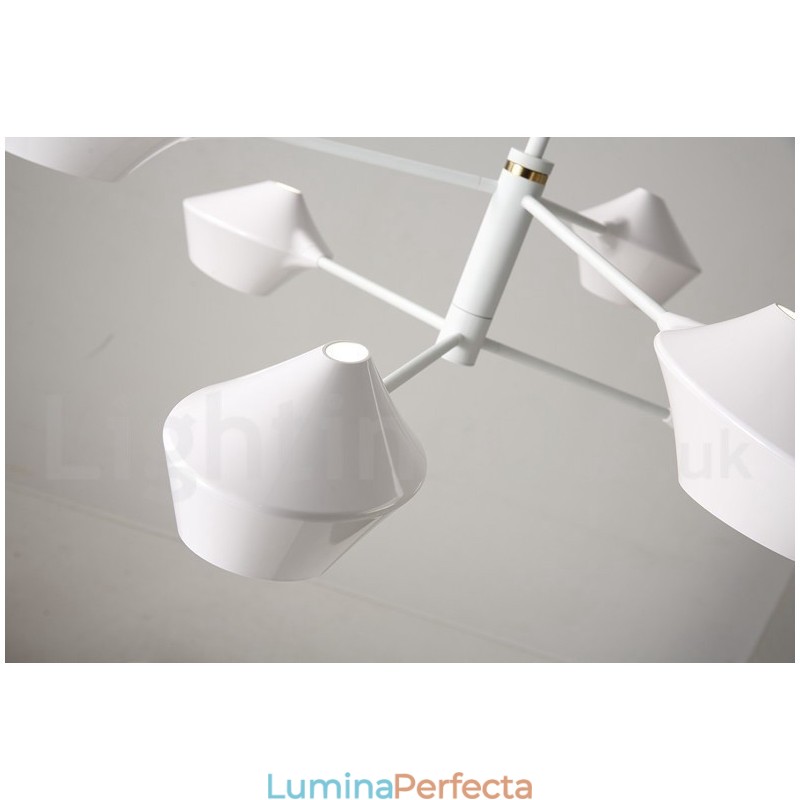 Candelabru din țeavă modern și contemporan cu nuanțe acrilice alb-negru