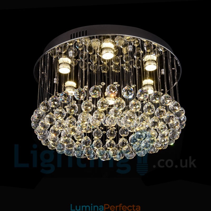 Plafoniera rotundă de cristal K9 modernă cu montare încasată