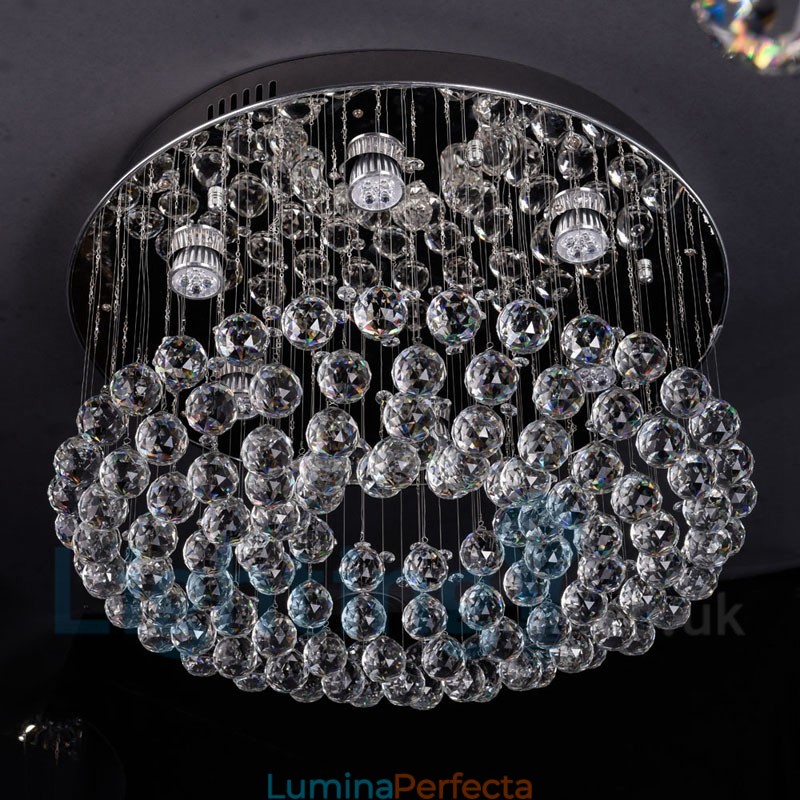 Plafoniera rotundă de cristal K9 modernă cu montare încasată