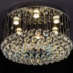 Plafoniera rotundă de cristal K9 modernă cu montare încasată