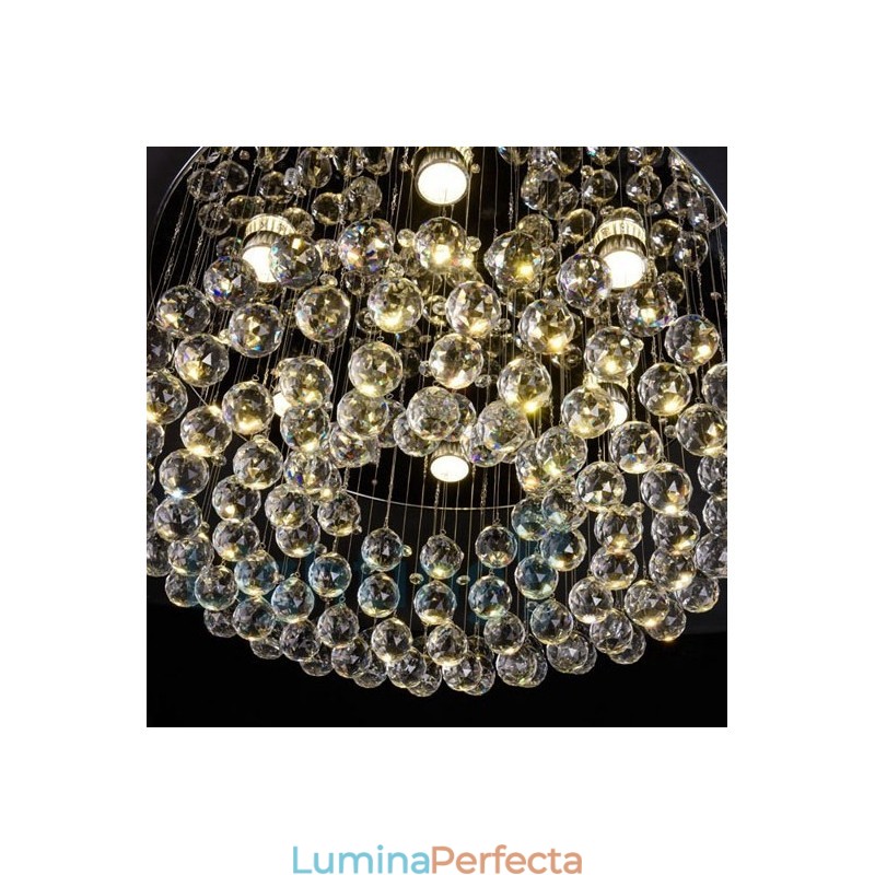 Plafoniera rotundă de cristal K9 modernă cu montare încasată