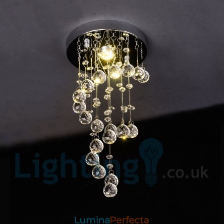 Plafoniera rotundă de cristal K9 modernă cu 1 lumină Plafoniera rotundă de cristal K9 modernă cu 1 lumină