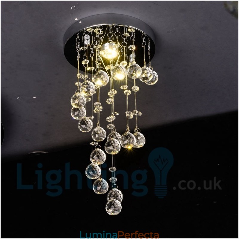 Plafoniera rotundă de cristal K9 modernă cu 1 lumină