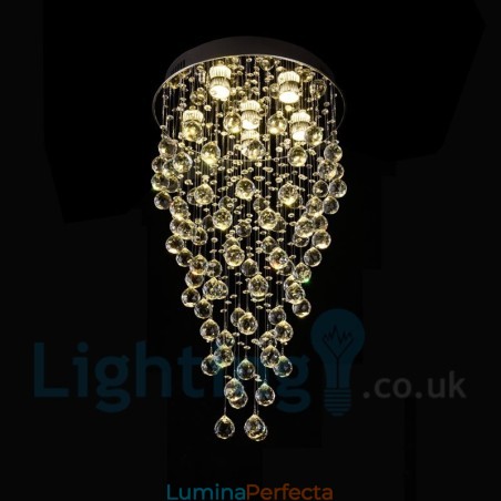 Plafoniera rotundă, modernă, cu 6 lumini, K9 Crystal, cu montare încastrabilă