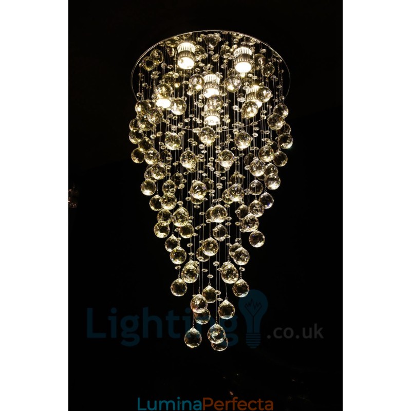 Plafoniera rotundă, modernă, cu 6 lumini, K9 Crystal, cu montare încastrabilă