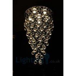 Plafoniera rotundă, modernă, cu 6 lumini, K9 Crystal, cu montare încastrabilă