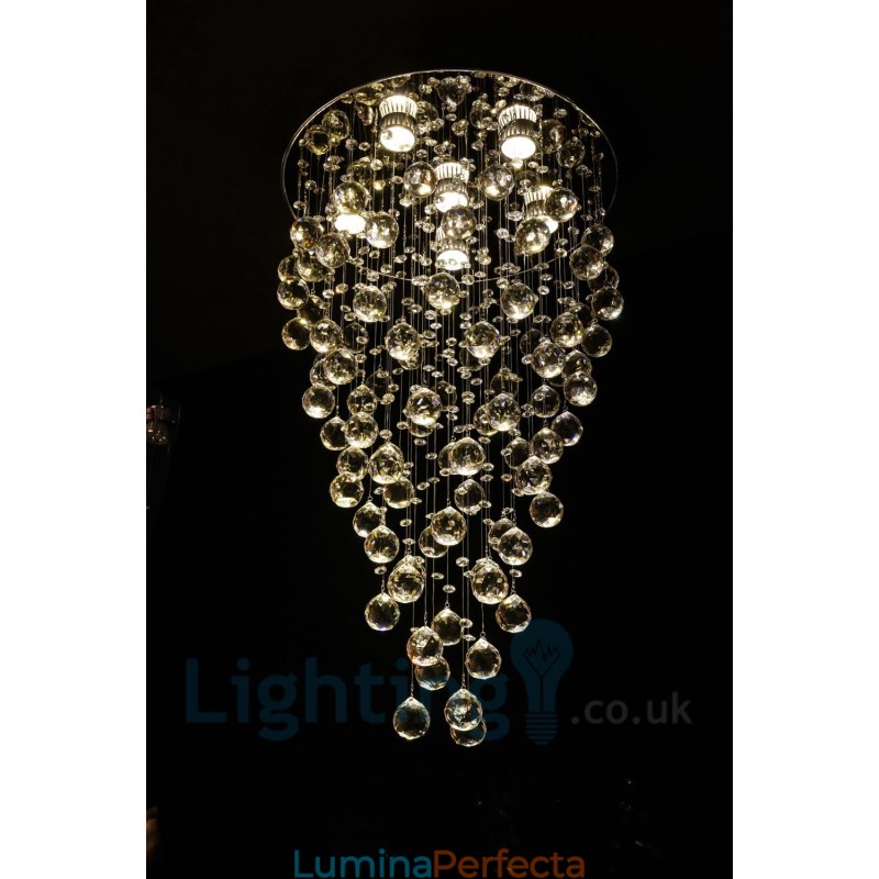 Plafoniera rotundă, modernă, cu 6 lumini, K9 Crystal, cu montare încastrabilă