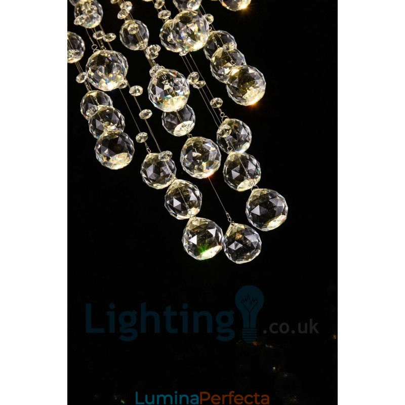 Plafoniera rotundă, modernă, cu 6 lumini, K9 Crystal, cu montare încastrabilă