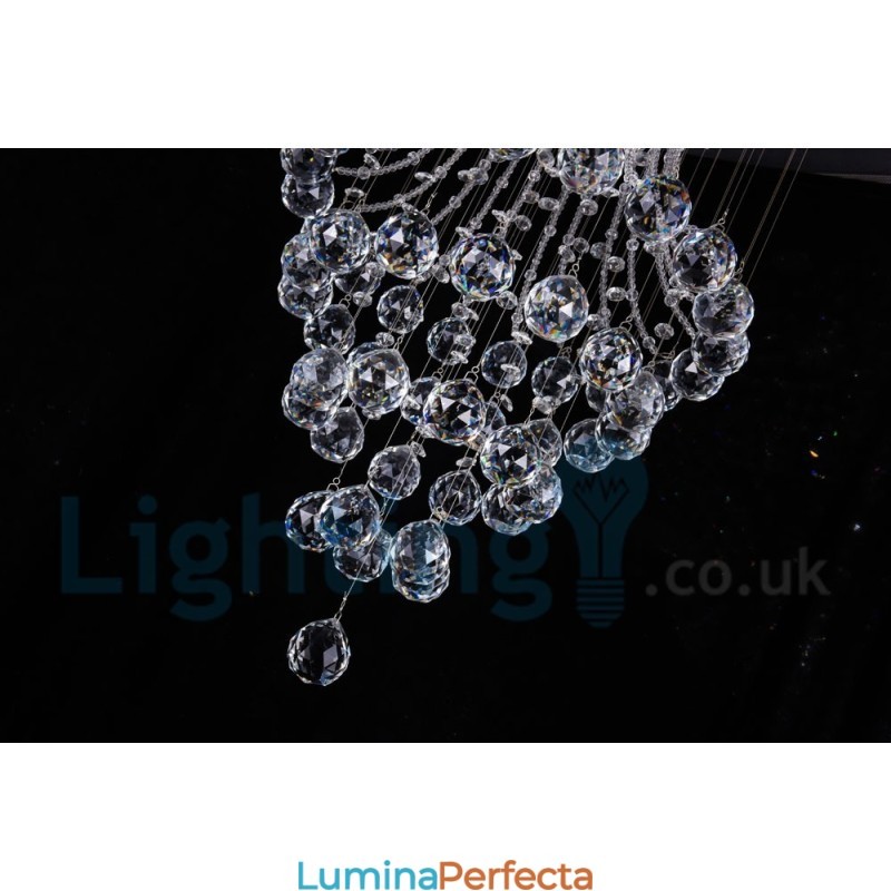 Plafoniera rotundă cu 4 lumini K9 Crystal, cu montare încastrabilă