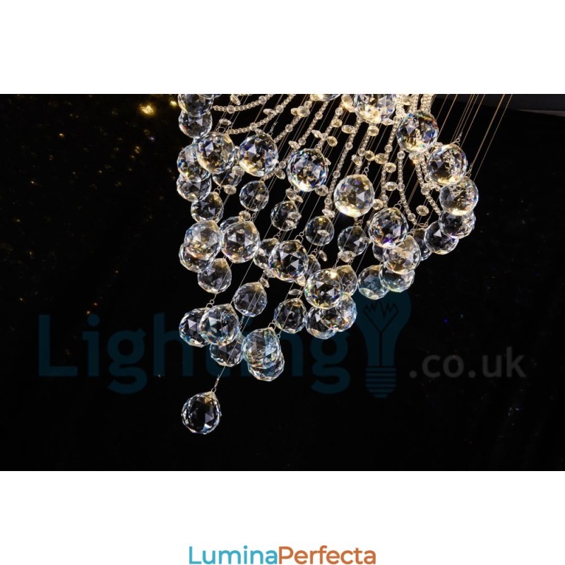 Plafoniera rotundă cu 4 lumini K9 Crystal, cu montare încastrabilă