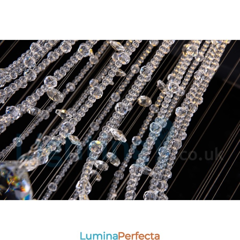 Plafoniera rotundă cu 4 lumini K9 Crystal, cu montare încastrabilă