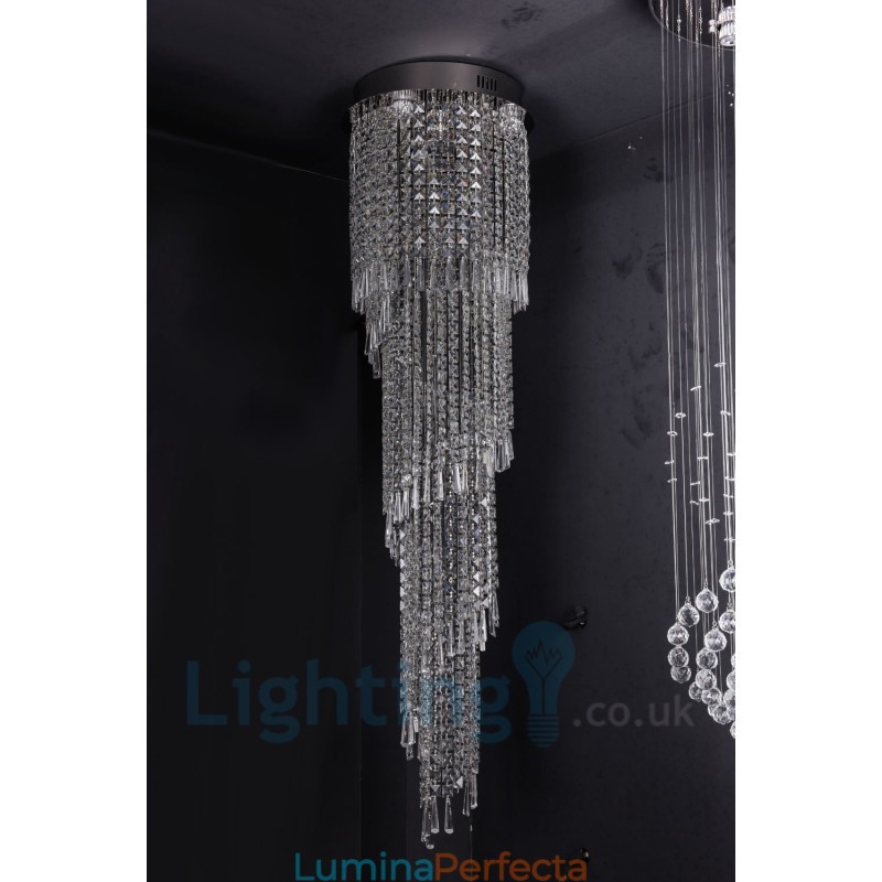 4 x GU10 + 8 x G4 150 cm lungă de cristal drop light modern K9 cristal rotund plafon plafon