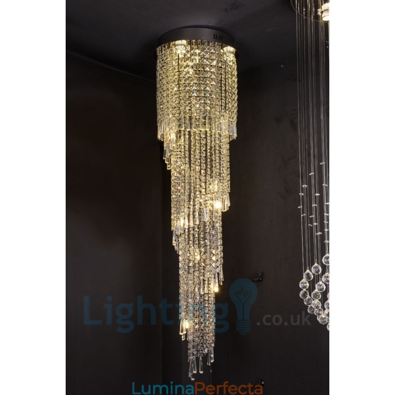 4 x GU10 + 8 x G4 150 cm lungă de cristal drop light modern K9 cristal rotund plafon plafon