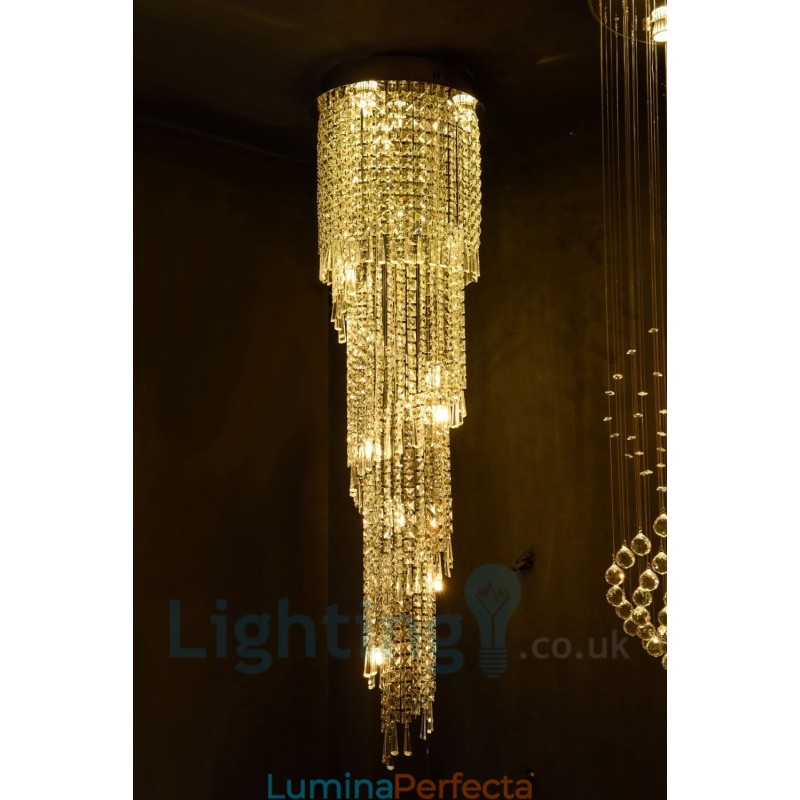 4 x GU10 + 8 x G4 150 cm lungă de cristal drop light modern K9 cristal rotund plafon plafon