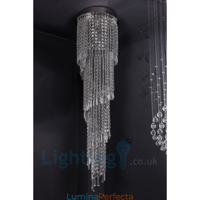 4 x GU10 + 8 x G4 150 cm lungă de cristal drop light modern K9 cristal rotund plafon plafon