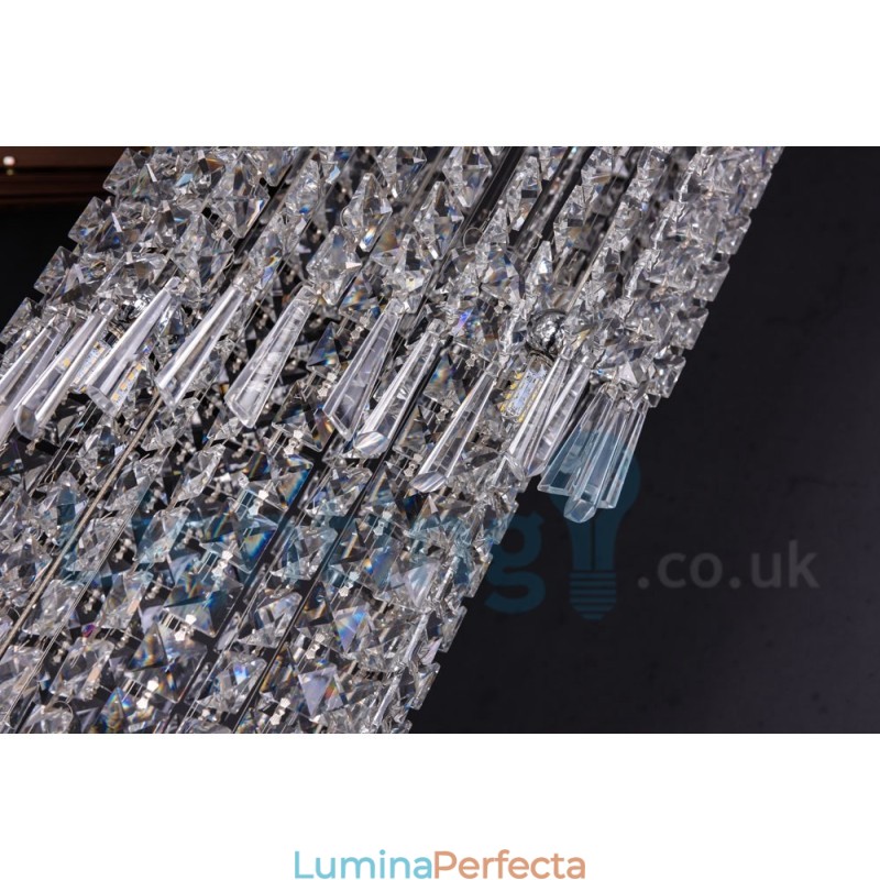 4 x GU10 + 8 x G4 150 cm lungă de cristal drop light modern K9 cristal rotund plafon plafon