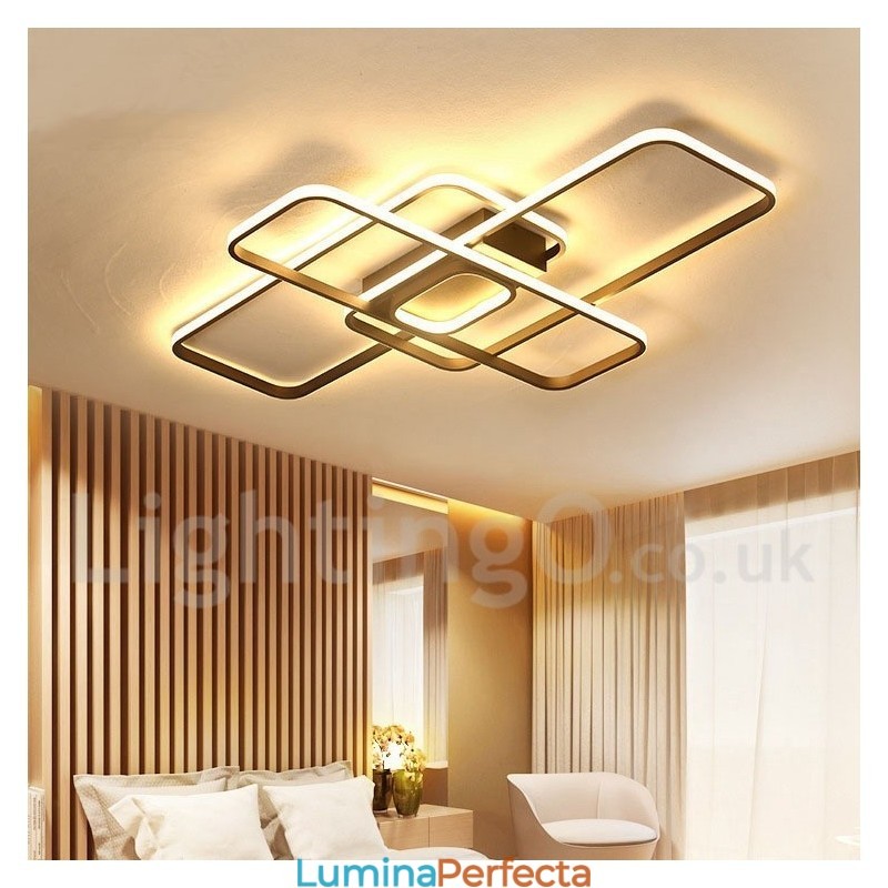 Plafoniera modernă, contemporană, cu pictură din aluminiu, Lumină încastrabilă, cu dimmer cu telecomandă, poate fi folosită și ca lampă de perete