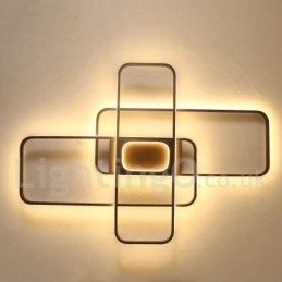 Plafoniera modernă, contemporană, cu pictură din aluminiu, Lumină încastrabilă, cu dimmer cu telecomandă, poate fi folosită și ca lampă de perete
