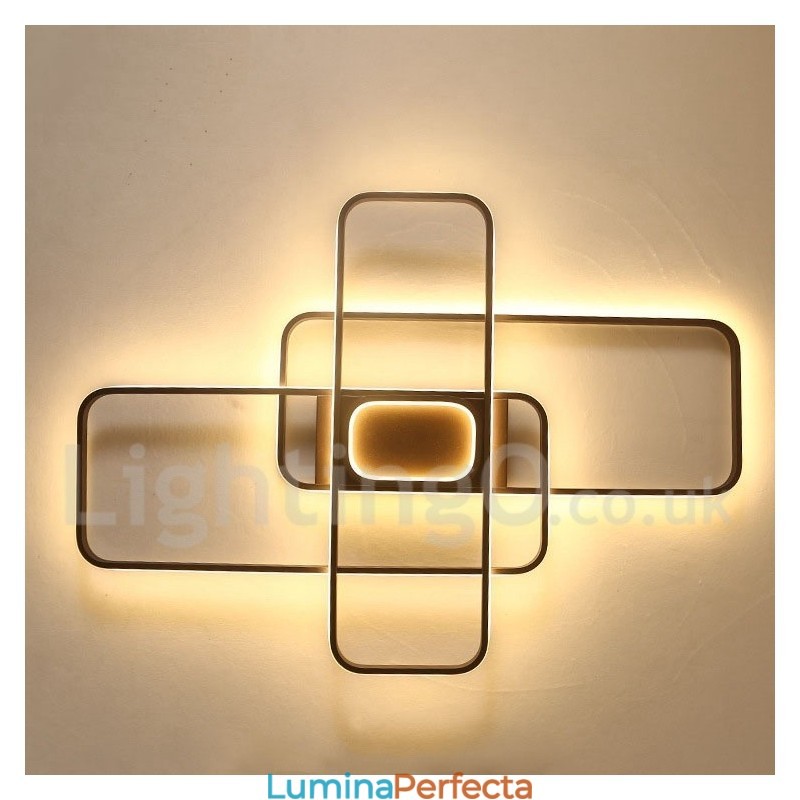 Plafoniera modernă, contemporană, cu pictură din aluminiu, Lumină încastrabilă, cu dimmer cu telecomandă, poate fi folosită și ca lampă de perete
