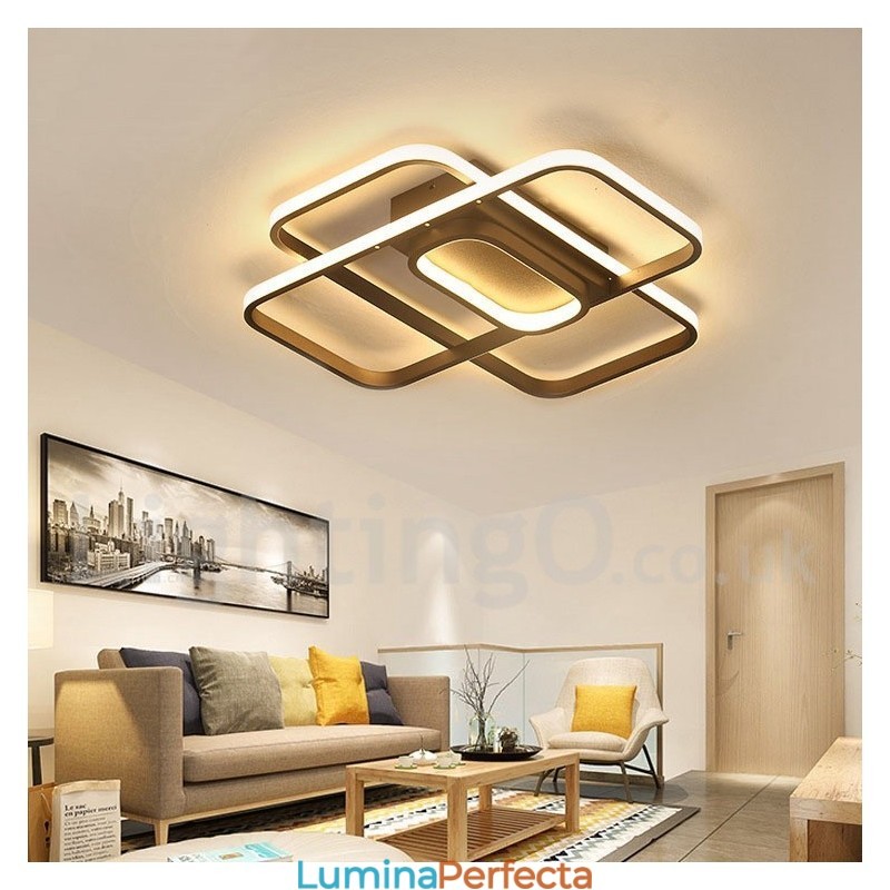 Plafoniera modernă, contemporană, cu pictură din aluminiu, Lumină încastrabilă, cu dimmer cu telecomandă, poate fi folosită și ca lampă de perete