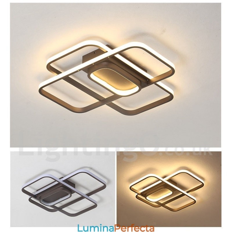 Plafoniera modernă, contemporană, cu pictură din aluminiu, Lumină încastrabilă, cu dimmer cu telecomandă, poate fi folosită și ca lampă de perete