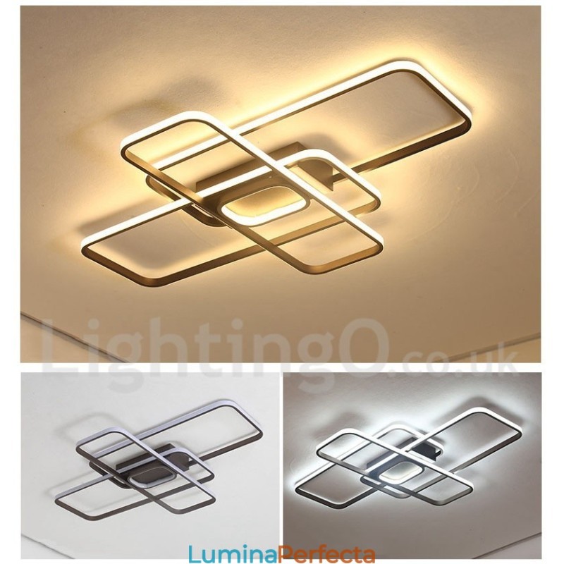 Plafoniera modernă, contemporană, cu pictură din aluminiu, Lumină încastrabilă, cu dimmer cu telecomandă, poate fi folosită și ca lampă de perete