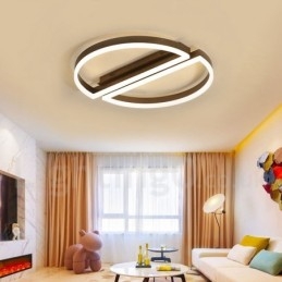 Plafoniera rotundă, modernă, contemporană, din aluminiu, cu montare încastrabilă, cu dimmer cu telecomandă, poate fi folosită și ca lampă de perete