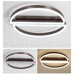 Plafoniera rotundă, modernă, contemporană, din aluminiu, cu montare încastrabilă, cu dimmer cu telecomandă, poate fi folosită și ca lampă de perete