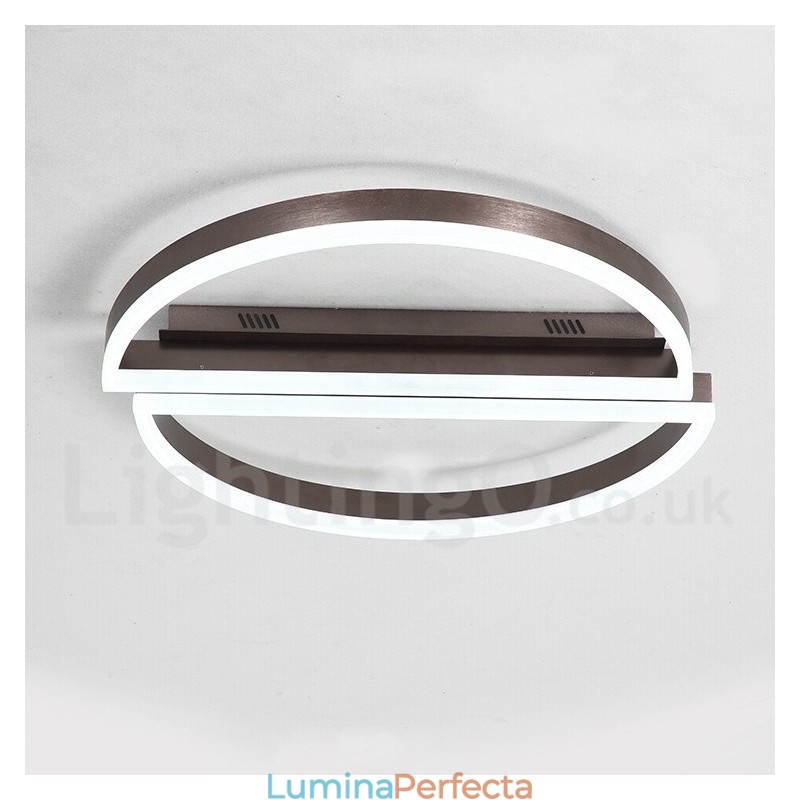 Plafoniera rotundă, modernă, contemporană, din aluminiu, cu montare încastrabilă, cu dimmer cu telecomandă, poate fi folosită și ca lampă de perete