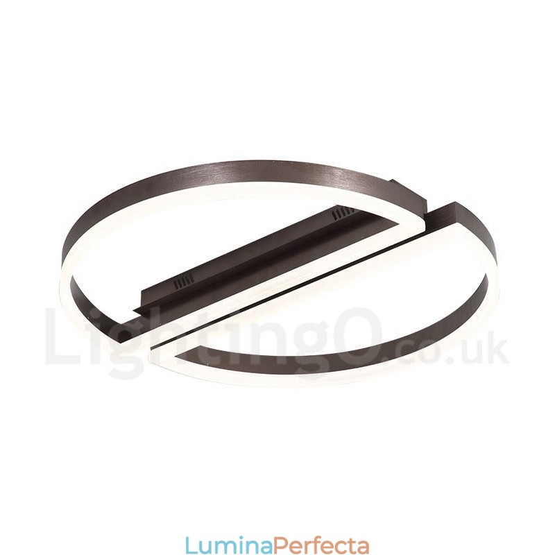 Plafoniera rotundă, modernă, contemporană, din aluminiu, cu montare încastrabilă, cu dimmer cu telecomandă, poate fi folosită și ca lampă de perete