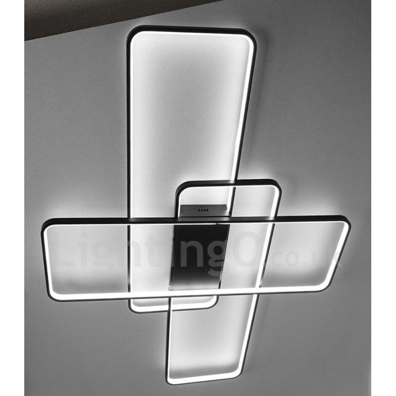 Plafoniera modernă, contemporană, cu pictură din aluminiu, Lampă de perete cu montare încasată, cu dimmer cu telecomandă pentru camera de zi, dormitor, poate fi folosită și ca lumină de perete