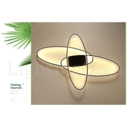 Plafoniera ovală, modernă, contemporană, din aluminiu, care poate fi reglată, lampă cu montare întinsă pentru camera de zi, dormitor, poate fi folosită și ca lampă de perete