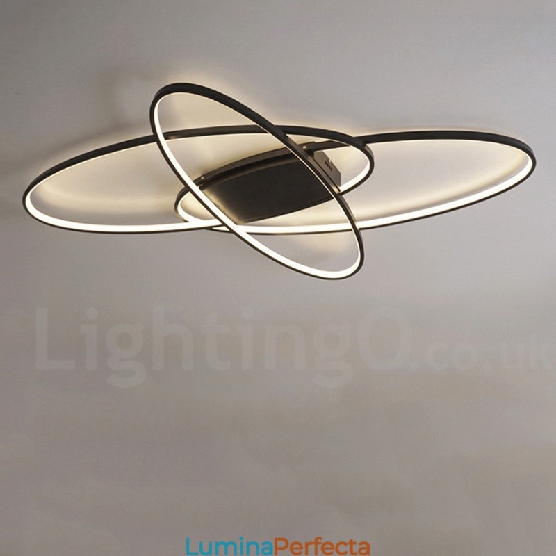 Plafoniera ovală, modernă, contemporană, din aluminiu, care poate fi reglată, lampă cu montare întinsă pentru camera de zi, dormitor, poate fi folosită și ca lampă de perete
