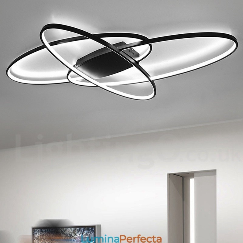 Plafoniera ovală, modernă, contemporană, din aluminiu, care poate fi reglată, lampă cu montare întinsă pentru camera de zi, dormitor, poate fi folosită și ca lampă de perete