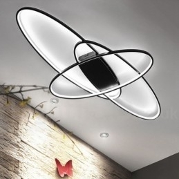 Plafoniera ovală, modernă, contemporană, din aluminiu, care poate fi reglată, lampă cu montare întinsă pentru camera de zi, dormitor, poate fi folosită și ca lampă de perete