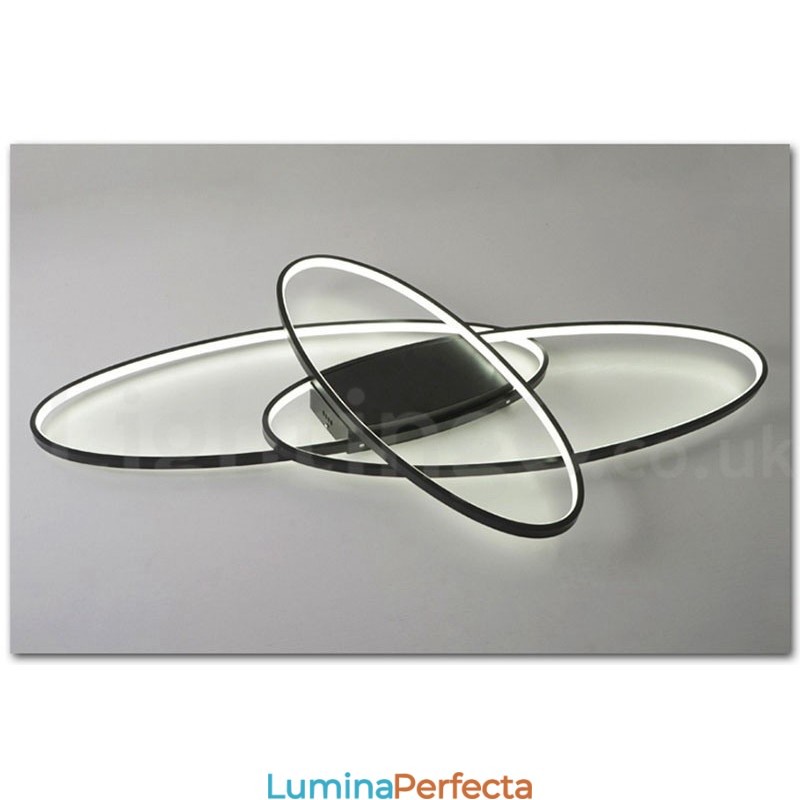 Plafoniera ovală, modernă, contemporană, din aluminiu, care poate fi reglată, lampă cu montare întinsă pentru camera de zi, dormitor, poate fi folosită și ca lampă de perete