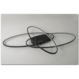 Plafoniera ovală, modernă, contemporană, din aluminiu, care poate fi reglată, lampă cu montare întinsă pentru camera de zi, dormitor, poate fi folosită și ca lampă de perete