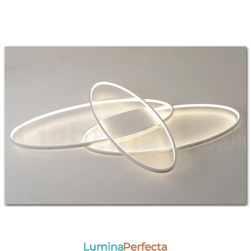 Plafoniera ovală, modernă, contemporană, din aluminiu, care poate fi reglată, lampă cu montare întinsă pentru camera de zi, dormitor, poate fi folosită și ca lampă de perete