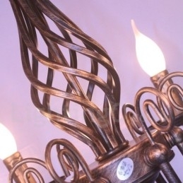 Candelabru cu pandantiv cu 6 lumini, rustic, retro, negru, alb