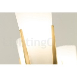 Candelabru cu pandantiv din alamă, retro, vintage, cu abajururi de sticlă