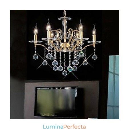 Candelabru clasic tradițional din metal auriu de cristal Candelabru clasic tradițional din metal auriu de cristal