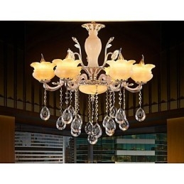 Lampă suspendată din cristal de jad Candelabru în stil lumânare