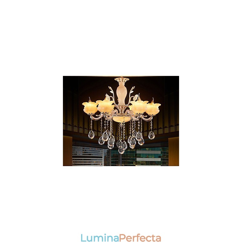 Lampă suspendată din cristal de jad Candelabru în stil lumânare