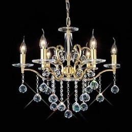 Candelabru clasic tradițional din metal auriu de cristal