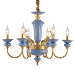 Candelabru cu pandantiv din alamă, retro, vintage, din ceramică