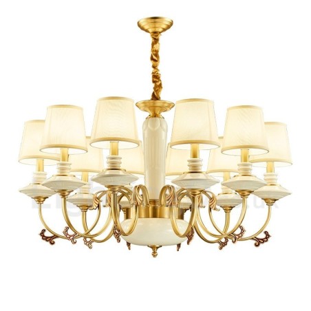 Candelabru de lumânare cu pandantiv din alamă, vintage, din ceramică, cu nuanțe de material textil Candelabru de lumânare cu pandantiv din alamă, vintage, din ceramică, cu nuanțe de material textil