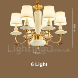 Candelabru de lumânare cu pandantiv din alamă, vintage, din ceramică, cu nuanțe de material textil